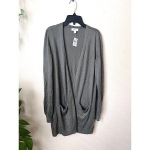 🌸 Style&Co. Womens S Small Cardigan Green Pockets Open Front